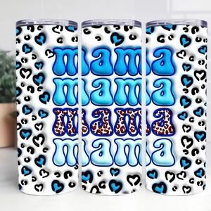 Blue and White 'Mama' Tumbler